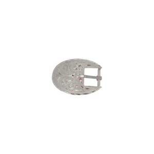 Stunning Silver Plated Engraved Oval Buckle Floral Design