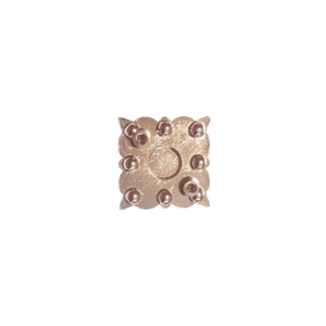 1" Square Concho with Rhinestones, Silver Berries and 2 screw back. back