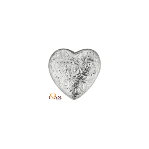 Stunning 1 1/4" Silver Plated Heart Concho with Screw Back