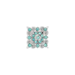 Stunning 1" Square Concho Light Aqua Rhinestones
