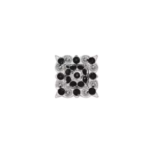 Stunning 1" Square Concho with Black Rhinestones