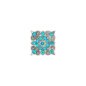 1" Square Concho with Aqua Rhinestones