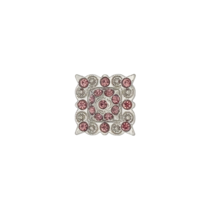 Stunning 1" Square Concho w Plum Rhinestones Silver Berries