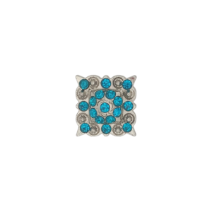 Stunning 1" Square Concho with Teal Rhinestones