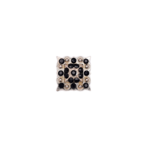 DW1062Blk 3/4" Square Concho with Black Rhinestones, Silver Berries and 2 screw back.
