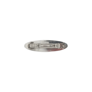 49001-02 Engraved Silver-Plated Oval Barrette. 15/16" wide x3 5/8" long. Back