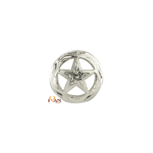 Silver Plated Engraved Star Conchos with Screw Back