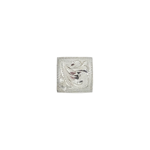 80000-sqCSs1 Square Engraved Silver-Plated Concho, Style 1