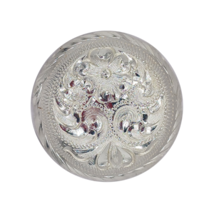 Bright Engraved Silver-Plated Conchos Screw Back. 1/2" to 1"