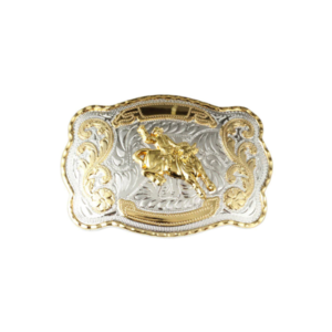 Big Gold Bull Rider Western Belt Buckle