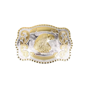 BBEH-S3 1 1/2" Big Gold Eagle Head Western Belt Buckle - Style 3. 5 1/2" x 3 7/8".