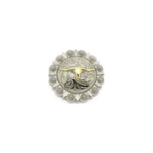 Stunning 1 3/8" Gold Longhorn Domed Western Concho Screw Back