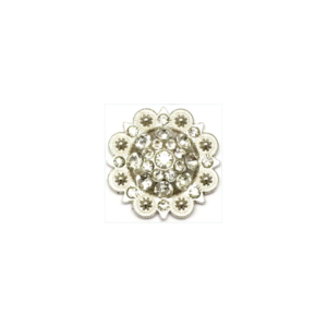 FCRB-Clr 1 1/2" Flower Concho with Clear Rhinestones and screw back.