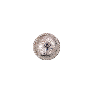 Stunning 1 1/2" Silver Engraved Flower Concho Screw Back