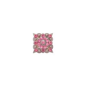 Stunning 3/4" Square Concho with Pink Rhinestones & Berries