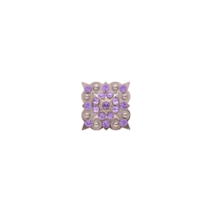 Stunning 3/4" Square Concho with Purple Rhinestones
