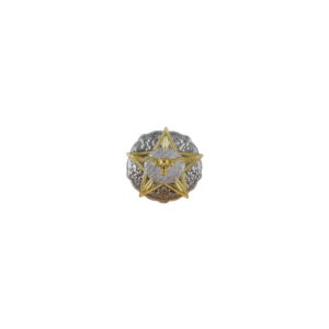 Silver Concho with Gold Star and Gold Longhorn