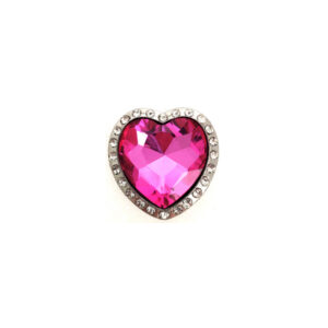 Pink Rhinestone Heart Concho with Screw Back
