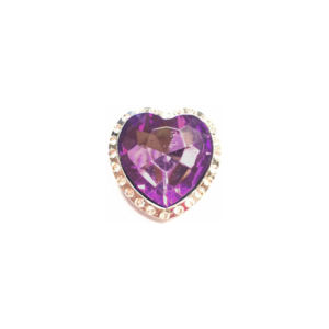 Stunning Purple Rhinestone Heart Concho 1 3/8" Screw Back
