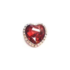 Stunning 1 3/8" Red Rhinestone Heart Concho Screw Back