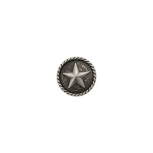 Stunning 1 1/4" Nickel Star Concho with Rope Edge Screw Back