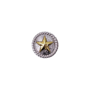 Stunning 1 1/4" Silver and Gold Star Concho with Rope Edge