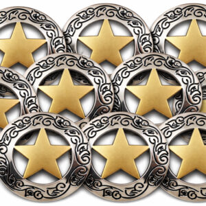 Texas Ranger Gold Star Conchos Lot of 10