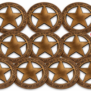 10 pack brass texas ranger star conchos