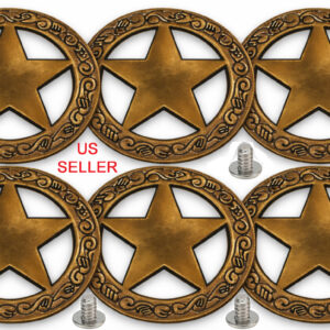 6 pack brass texas ranger star conchos