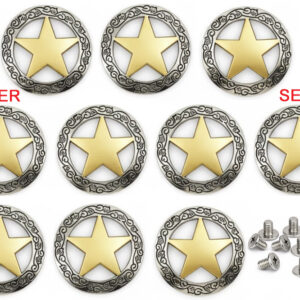 10-pack Texas Ranger Gold Star Conchos