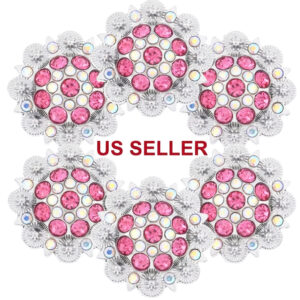 flower conchos with dark pink and clear rhinestones
