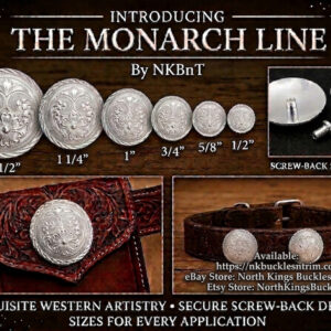 monarch line 3d sculpted floral conchos