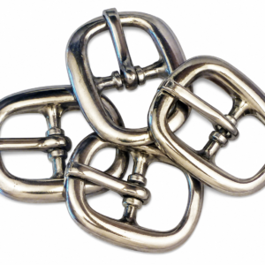 4-Pack. 5/8" Bright Nickel-Plated Oval Center-Bar Buckle